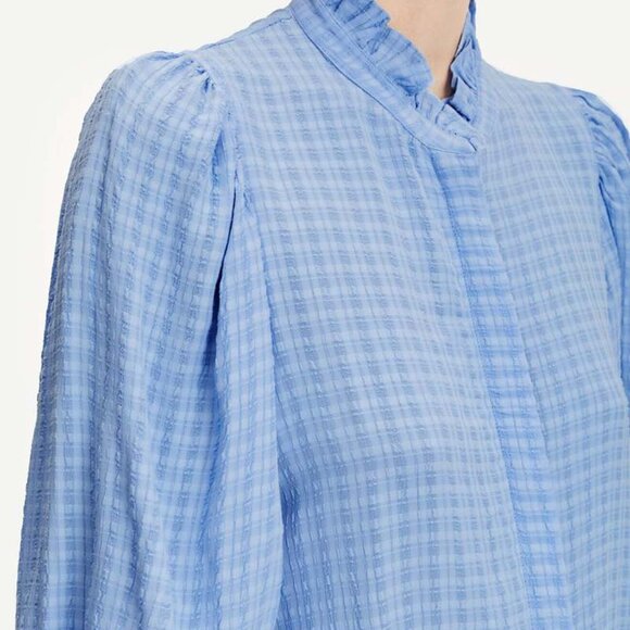 Samsoe Samsoe Light Blue "Camisa Mesji" Top - Picture 2 of 9